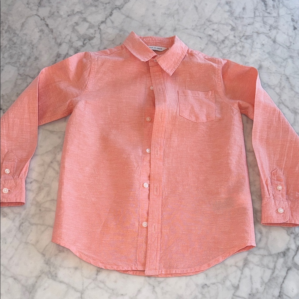 Janie and Jack Coral Button-Down Shirt 6Y